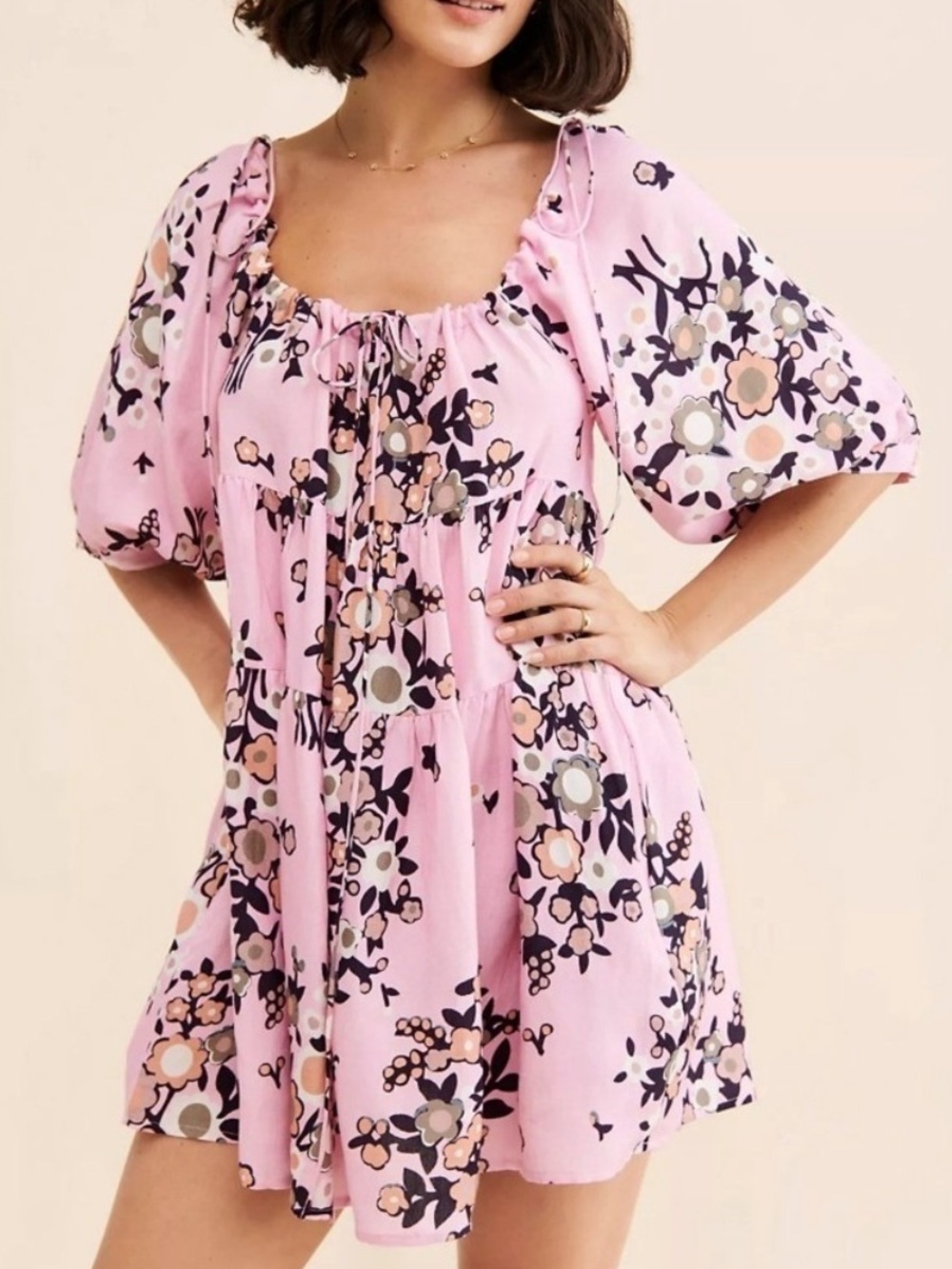 Kinga Csilla Dress Lennon Liberty Mini in Pink Floral